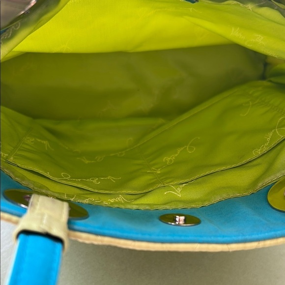 Vera Bradley  CRABTREE & EVELYN Tote Purse Quilted Key Lime Green & Turquoise - Picture 6 of 6